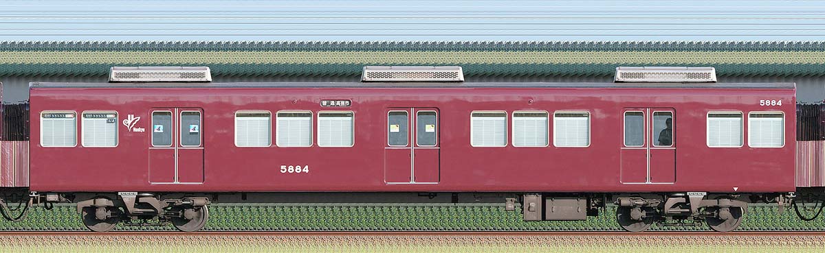 阪急5300系C#5884西側の側面写真