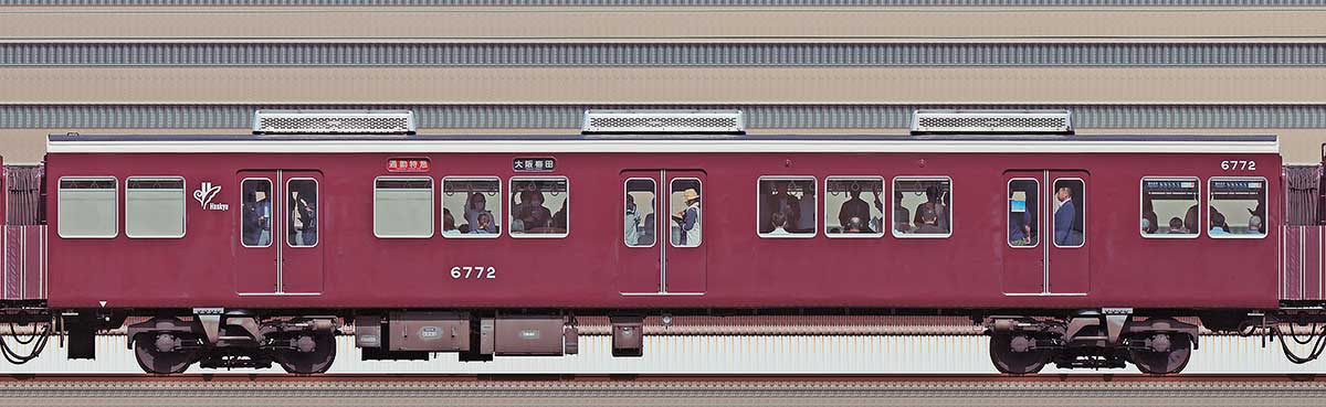 阪急6000系C#6772（リニューアル車）山側の側面写真