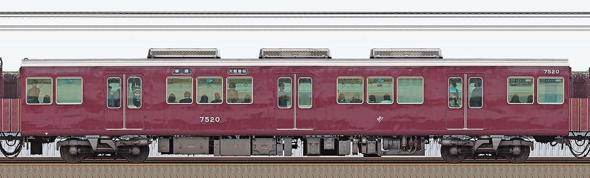 阪急7000系C#7520山側の側面写真