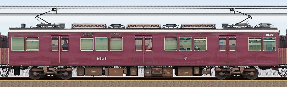 阪急8000系リニューアル車C#8508山側の側面写真