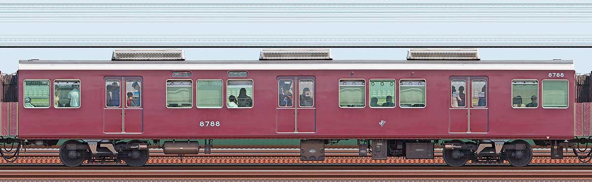 阪急8000系リニューアル車C#8788浜側の側面写真