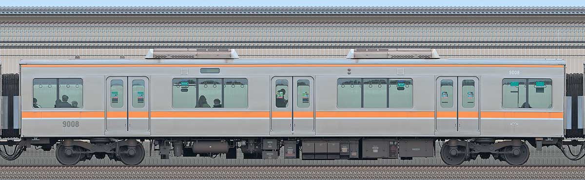 阪神9000系9008山側の側面写真
