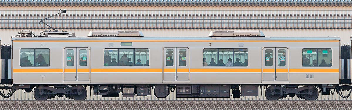 阪神9000系9101山側の側面写真