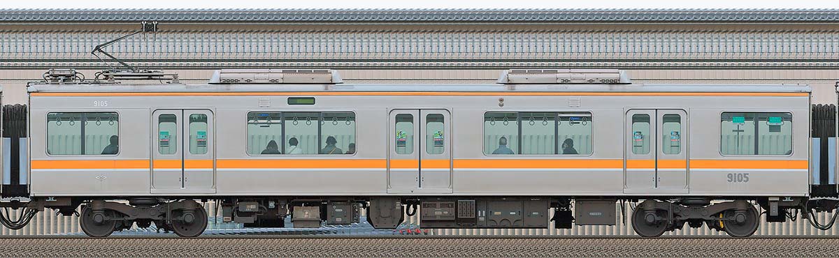 阪神9000系9105山側の側面写真