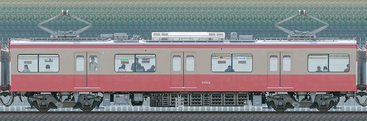 伊豆箱根鉄道5000系モハ5002（オールドカラー復刻バージョン）海側の側面写真