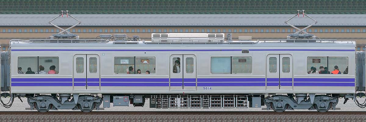 伊豆箱根鉄道5000系「リンドウ電車」モハ5014海側の側面写真