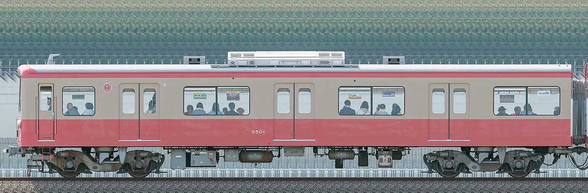 伊豆箱根鉄道5000系クハ5501（オールドカラー復刻バージョン）海側の側面写真