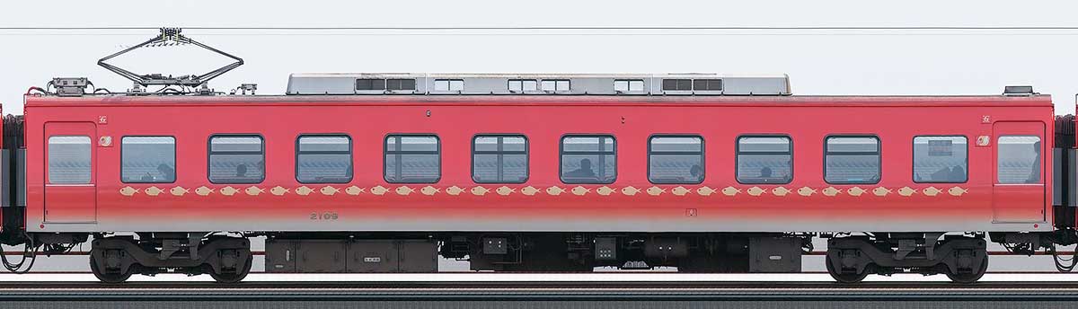 伊豆急行2100系「～Izukyu KINME Train～」モハ2109山側の側面写真