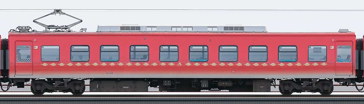 伊豆急行2100系「～Izukyu KINME Train～」モハ2111山側の側面写真