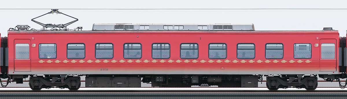 伊豆急行2100系「～Izukyu KINME Train～」モハ2112山側の側面写真