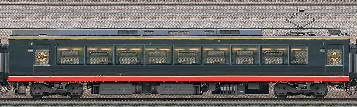 伊豆急行2100系「黒船電車」モハ2117海側の側面写真