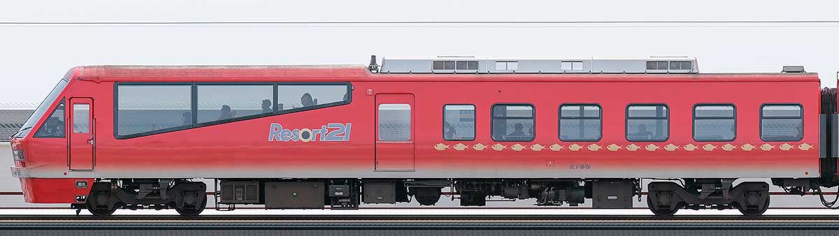 伊豆急行2100系「～Izukyu KINME Train～」クハ2155山側の側面写真