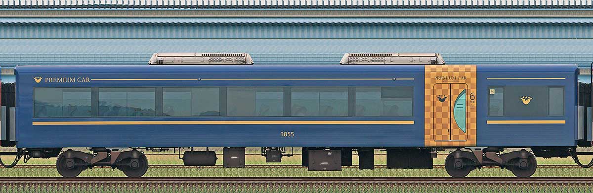 京阪3000系3855「プレミアムカー」の側面写真｜RailFile.jp｜鉄道車両サイドビューの図鑑