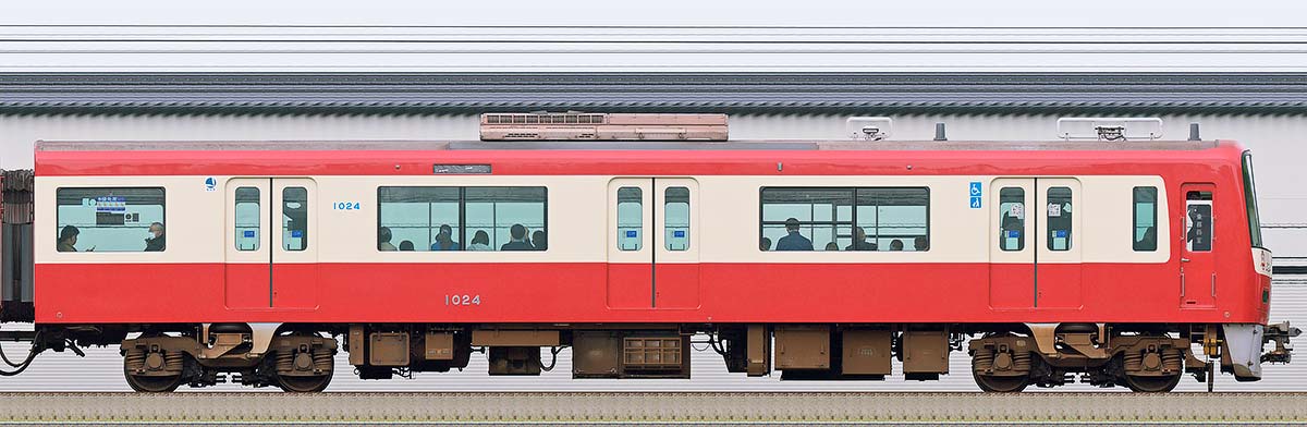 京急電鉄 新1000形（1次車）デハ1024（車体更新後）海側の側面写真