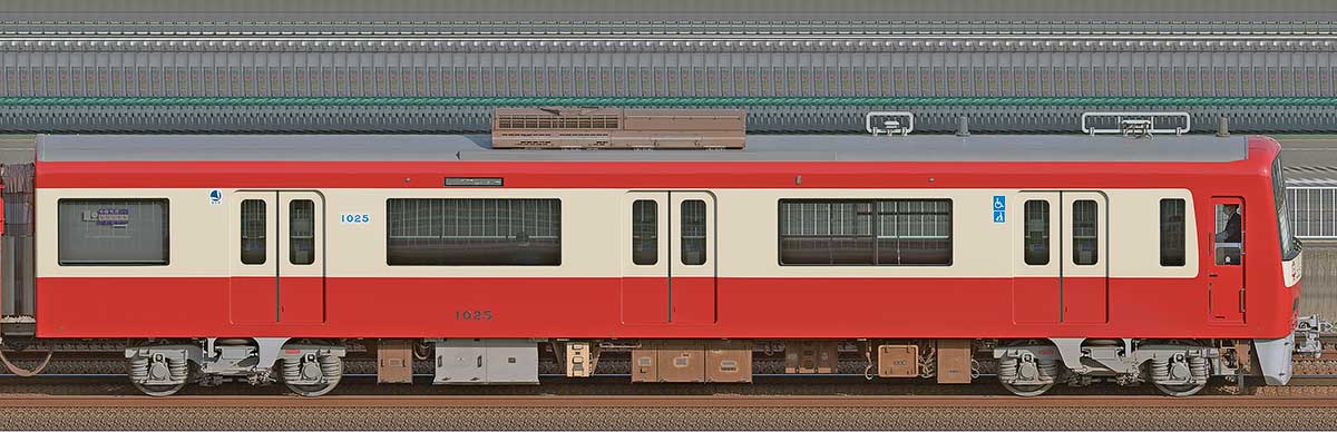 京急電鉄 新1000形（2次車）デハ1025（車体更新後）山側の側面写真