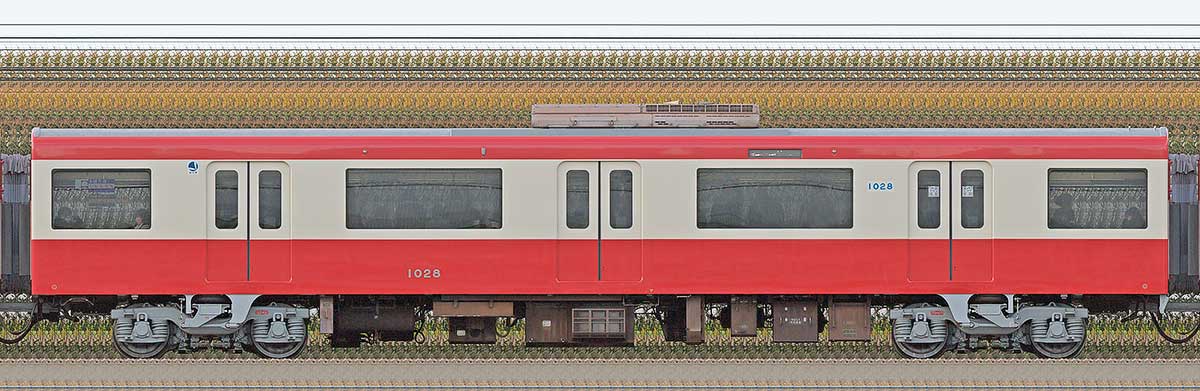 京急電鉄 新1000形（2次車）デハ1028（車体更新後）海側の側面写真