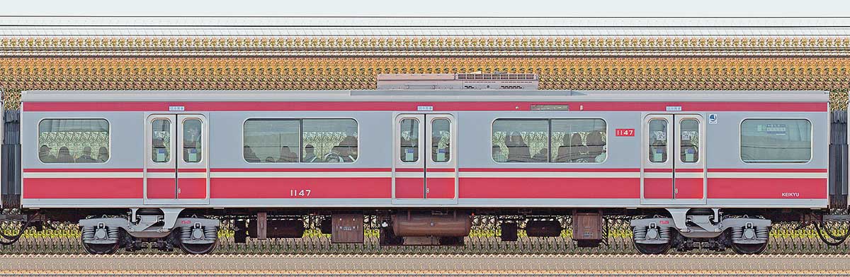 京急電鉄 新1000形（11次車）サハ1147海側の側面写真