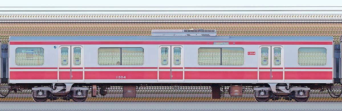 京急電鉄 新1000形（11次車）サハ1304海側の側面写真