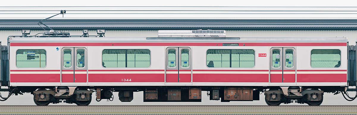 京急電鉄 新1000形（14次車）デハ1344海側の側面写真