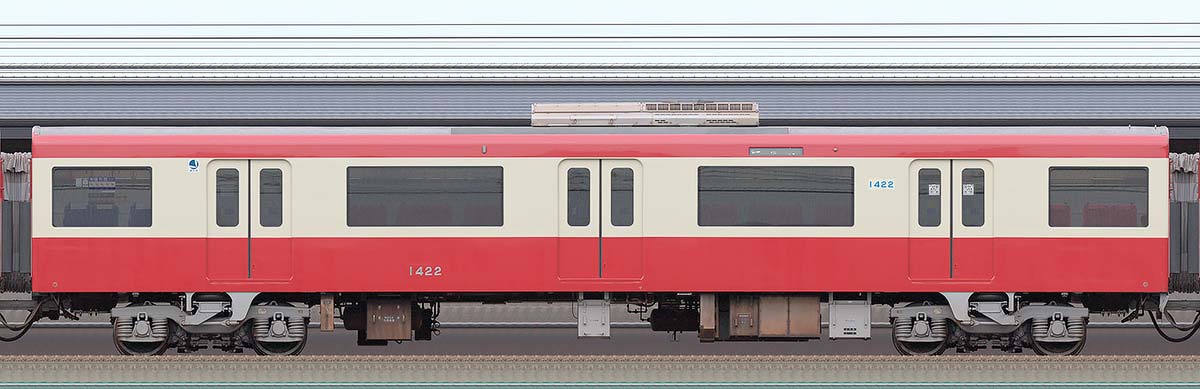 京急電鉄 新1000形(3次車)サハ1422(L/C腰掛)海側の側面写真