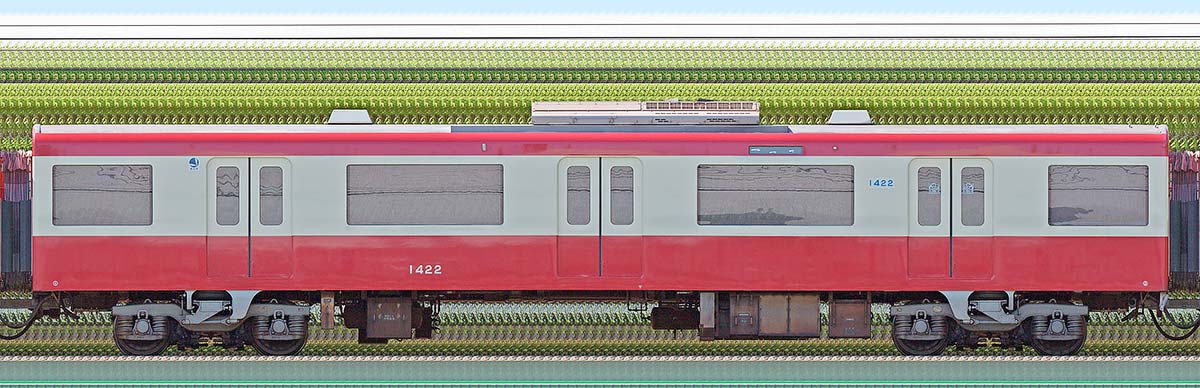 京急電鉄 新1000形(3次車)サハ1422海側の側面写真