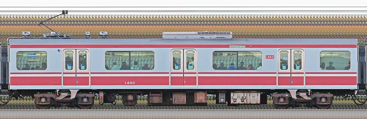 京急電鉄 新1000形（10次車）デハ1490海側の側面写真
