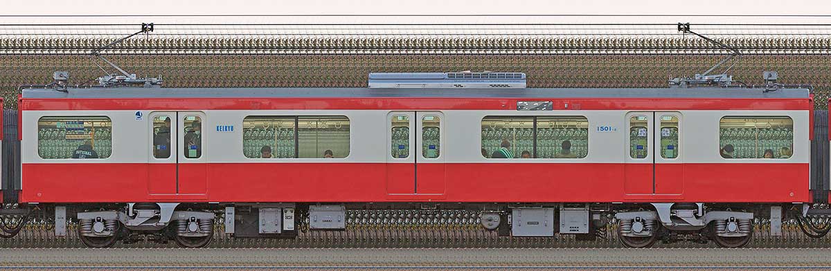 京急電鉄 新1000形（22次車）サハ1501-2海側の側面写真