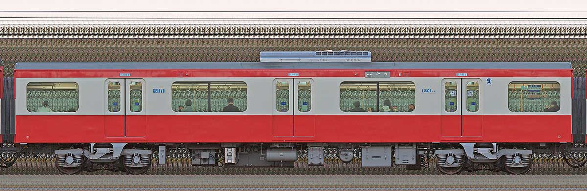 京急電鉄 新1000形（22次車）デハ1501-3海側の側面写真