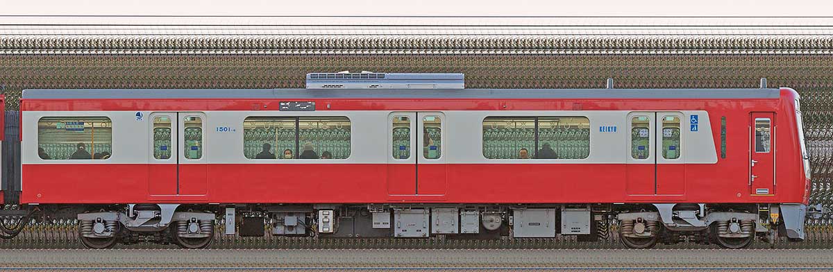 京急電鉄 新1000形（22次車）デハ1501-6海側の側面写真