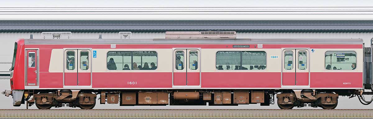 京急電鉄 新1000形（16次車）デハ1601海側の側面写真