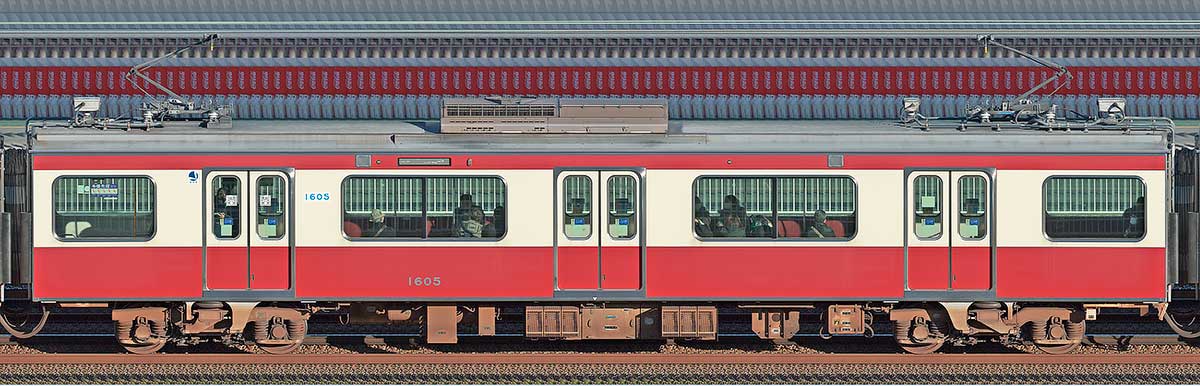 京急電鉄 新1000形（16次車）デハ1605山側の側面写真