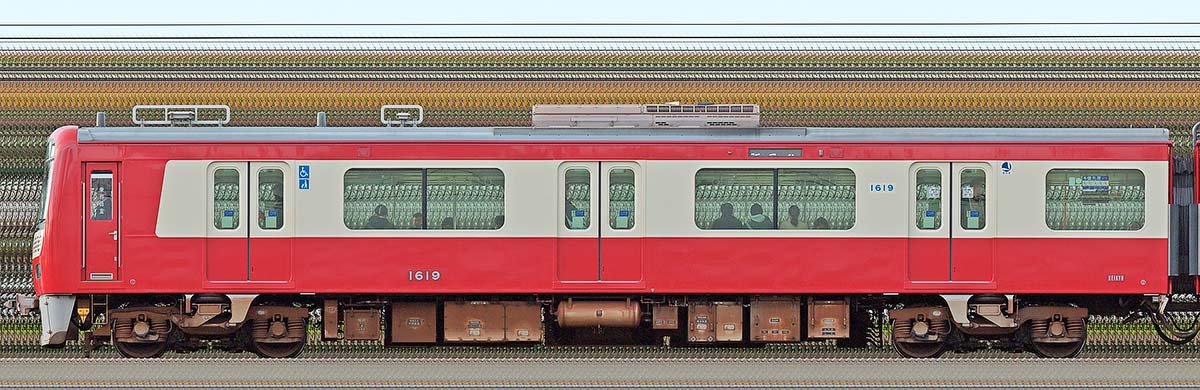 京急電鉄 新1000形（17次車）デハ1619海側の側面写真