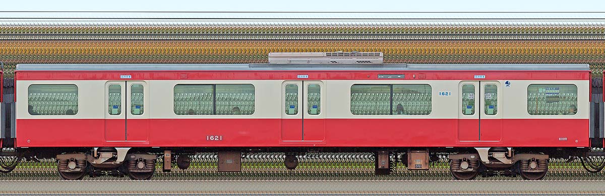 京急電鉄 新1000形（17次車）サハ1621海側の側面写真