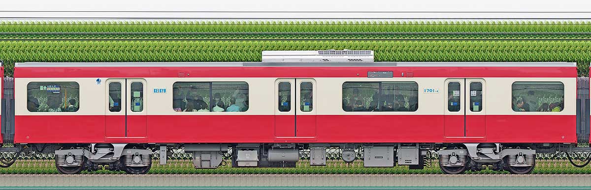 京急電鉄 新1000形（22次車）デハ1701-4海側の側面写真