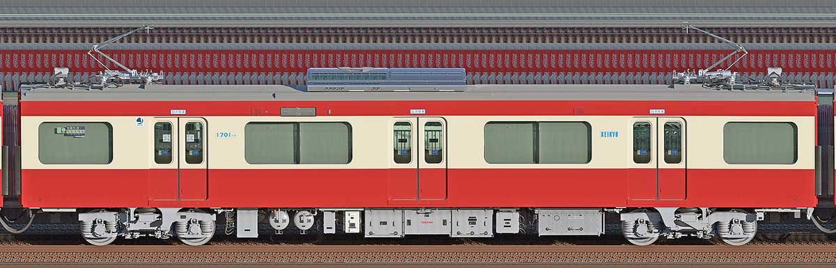 京急電鉄 新1000形（22次車）サハ1701-7山側の側面写真