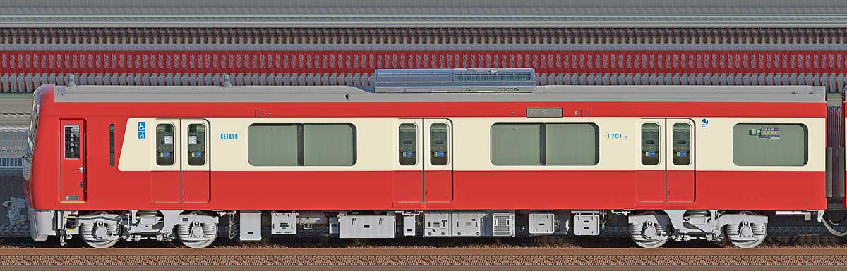 京急電鉄 新1000形（22次車）デハ1701-8山側の側面写真