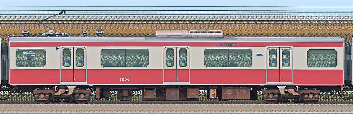京急電鉄 新1000形（15次車）1800番台デハ1806海側の側面写真