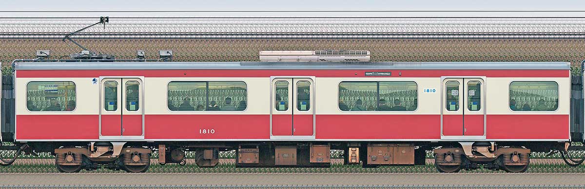 京急電鉄 新1000形（16次車）1800番台デハ1810海側の側面写真