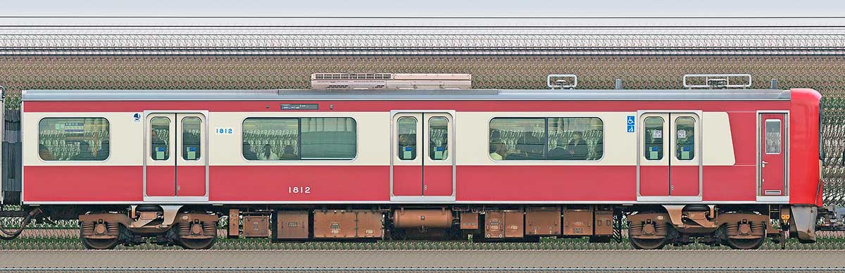 京急電鉄 新1000形（16次車）1800番台デハ1812海側の側面写真