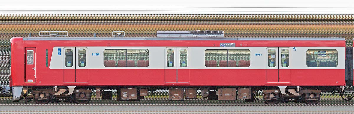 京急電鉄 新1000形（20次車）「Le Ciel」デハ1891-1海側の側面写真