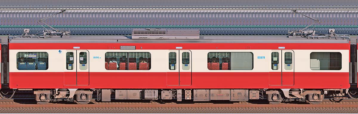京急電鉄 新1000形（20次車）「Le Ciel」サハ1891-3山側の側面写真