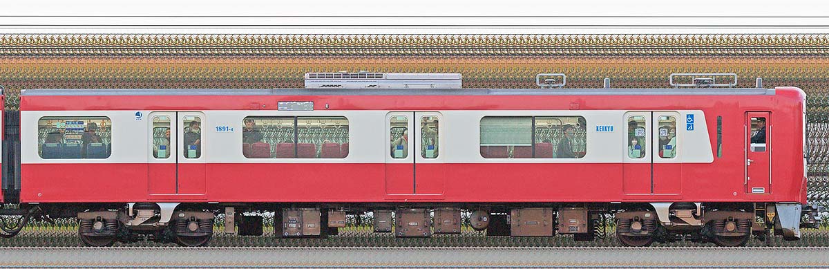 京急電鉄 新1000形（20次車）「Le Ciel」デハ1891-4海側の側面写真