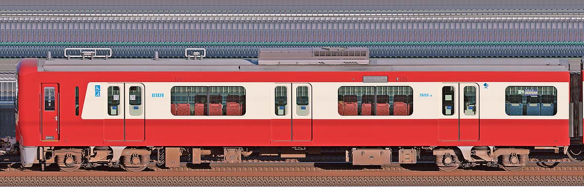 京急電鉄 新1000形（20次車）「Le Ciel」デハ1891-4山側の側面写真