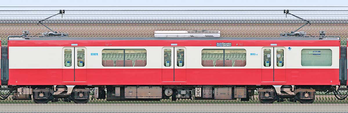 京急電鉄 新1000形（21次車）「Le Ciel」サハ1893-3海側の側面写真