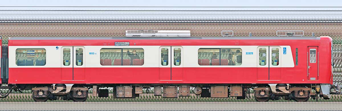 京急電鉄 新1000形（21次車）「Le Ciel」デハ1893-4海側の側面写真