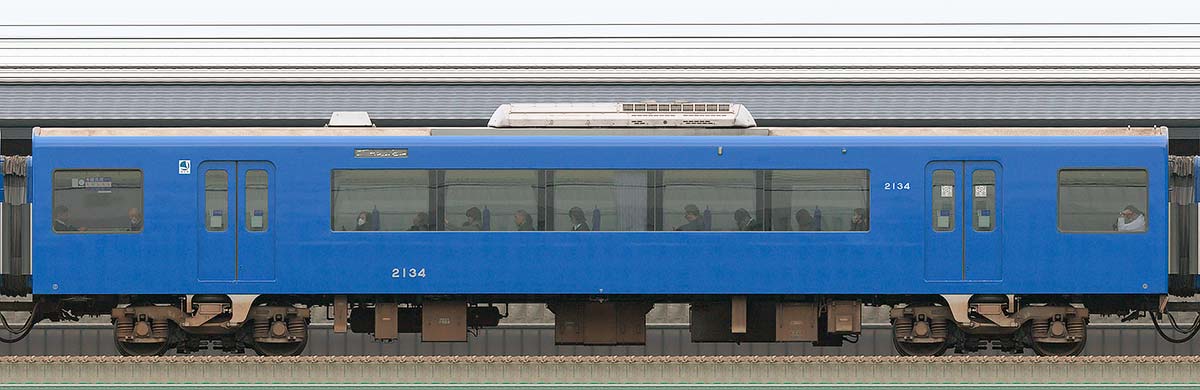京急電鉄2100形（2次車）「KEIKYU BLUE SKY TRAIN」サハ2134（2025年）海側の側面写真