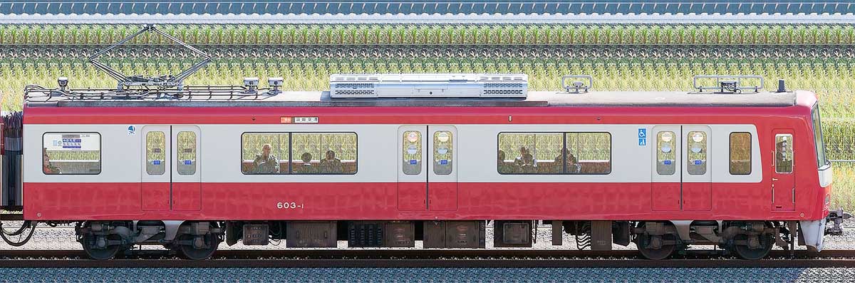 京急電鉄 600形デハ603-1海側の側面写真