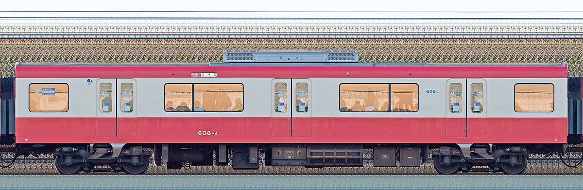 京急電鉄600形（4次車）デハ608-4海側の側面写真