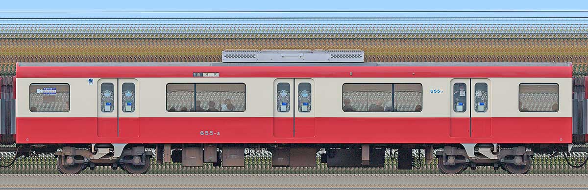 京急電鉄600形（4次車）サハ655-2海側の側面写真