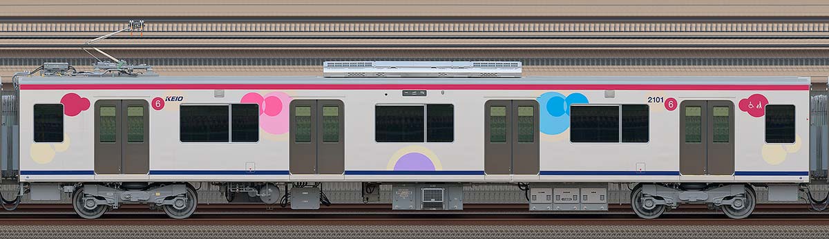 京王2000系デハ2128海側の側面写真